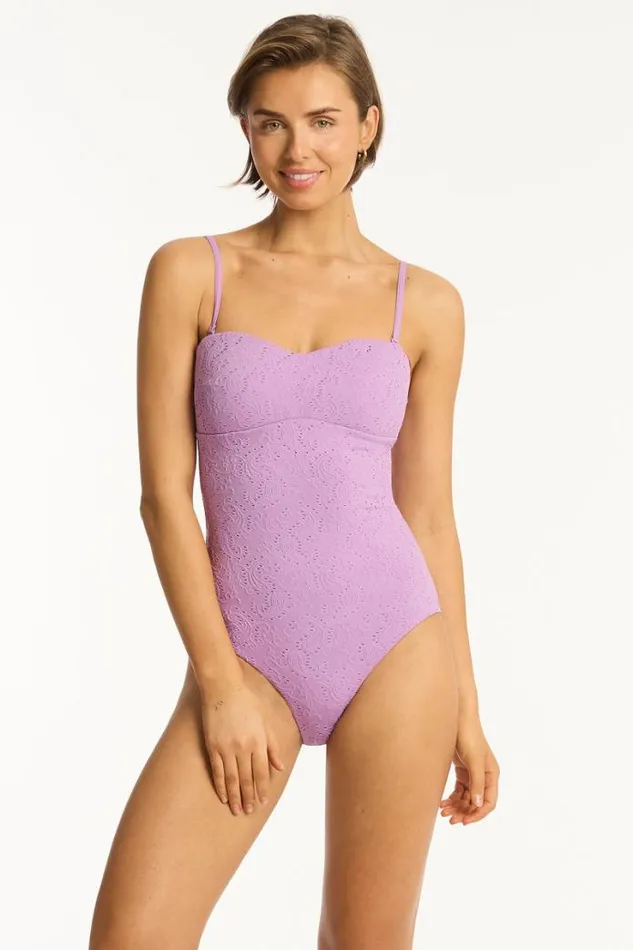 Interlace Seamless Bandeau One Piece Interlace Lavender Women Sea Level One Pieces Interlace Seamless Bandeau One Piece Interlace Lavender Women Sea Level One Pieces