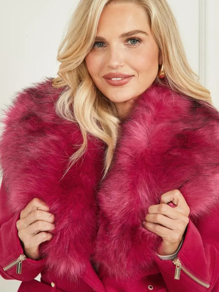 Jackets Women Marciano Alice WoolBlend Coat Viva Pink Jackets Women Marciano Alice WoolBlend Coat Viva Pink