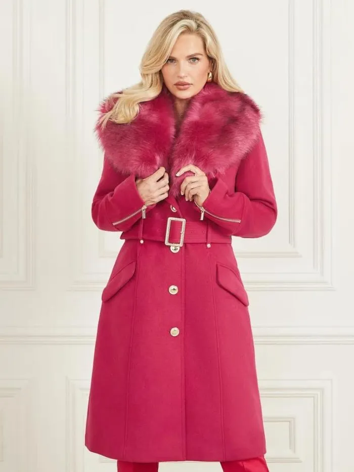 Jackets Women Marciano Alice WoolBlend Coat Viva Pink Jackets Women Marciano Alice WoolBlend Coat Viva Pink