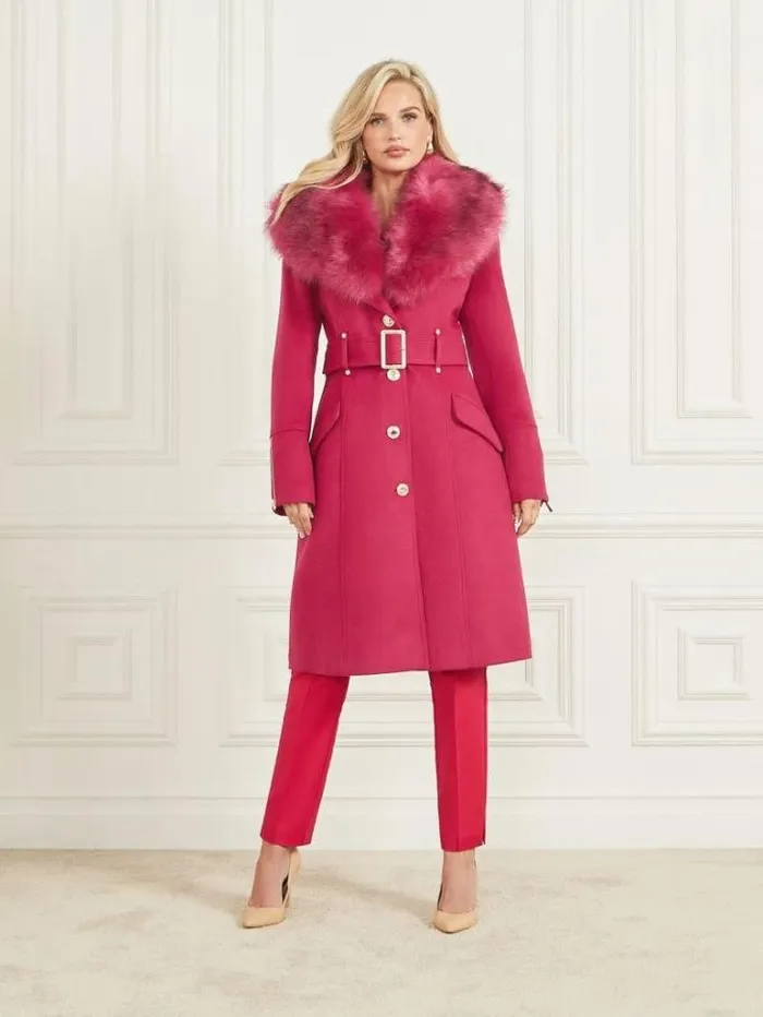 Jackets Women Marciano Alice WoolBlend Coat Viva Pink Jackets Women Marciano Alice WoolBlend Coat Viva Pink