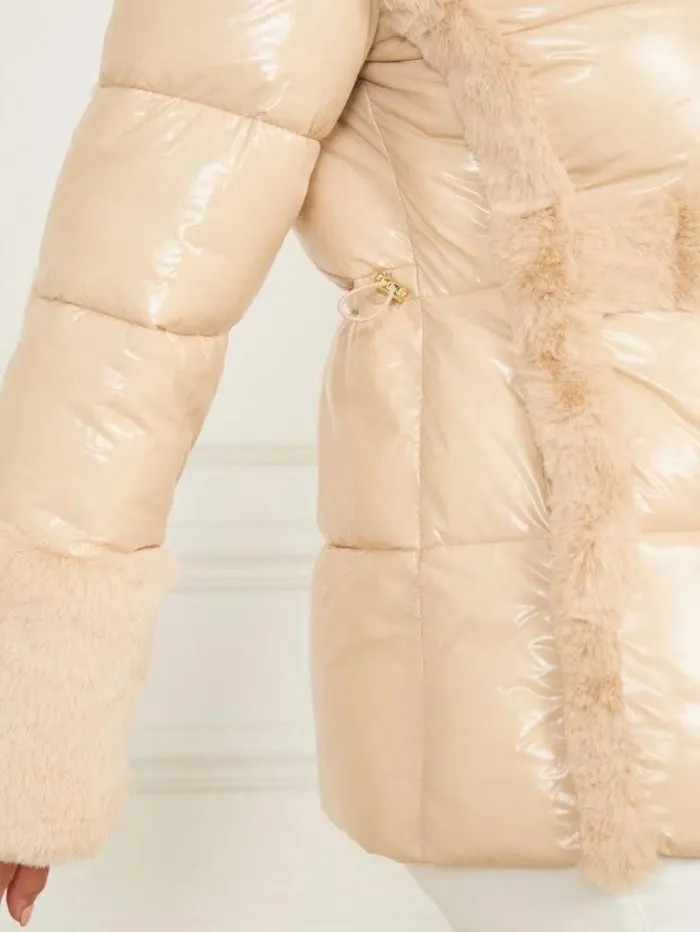 Jackets Women Marciano Bessie Puffer Coat Neutral Ivory