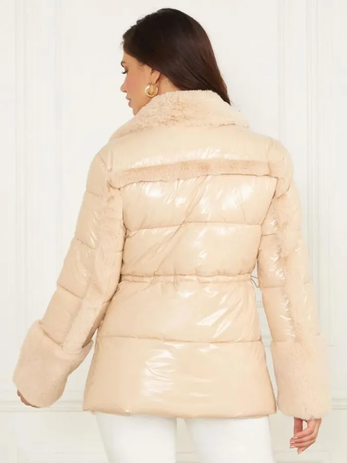 Jackets Women Marciano Bessie Puffer Coat Neutral Ivory