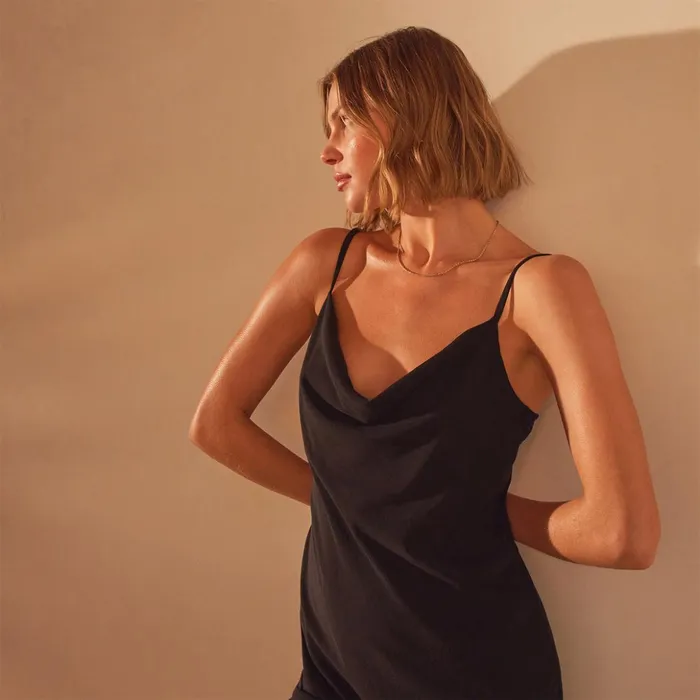 James Perse DressesJumpsuits High Gauge Drop Front Dress Black 8211 Women