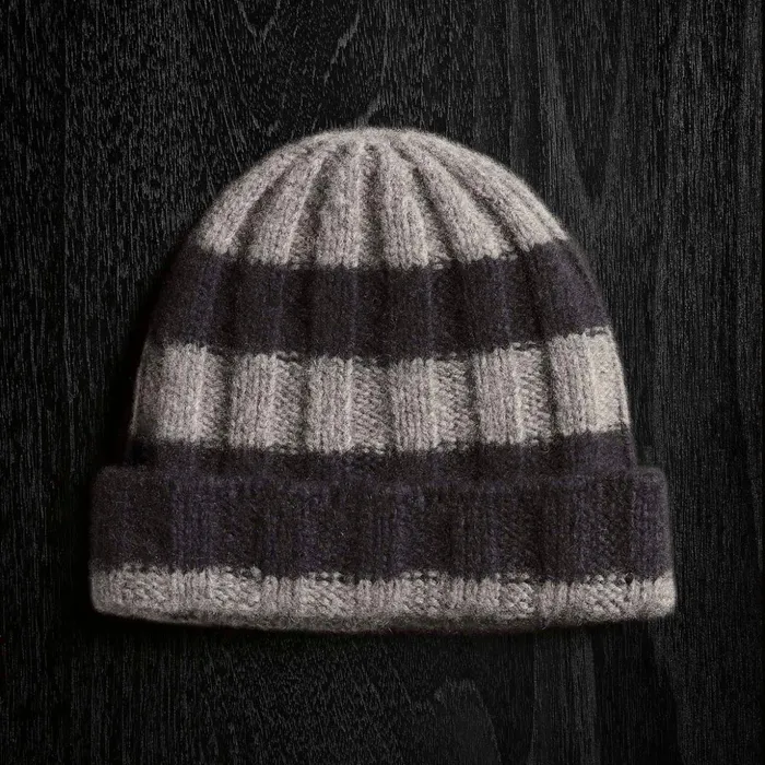 James Perse Hats Cashmere Striped Beanie Thunderblack 8211 MenWomen