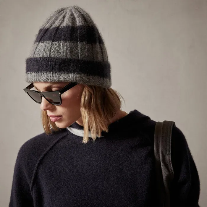 James Perse Hats Cashmere Striped Beanie Thunderblack 8211 MenWomen