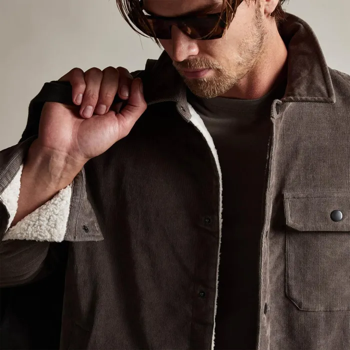 James Perse JacketsOuterwear Corduroy Sherpa Jacket Burro 8211 Men