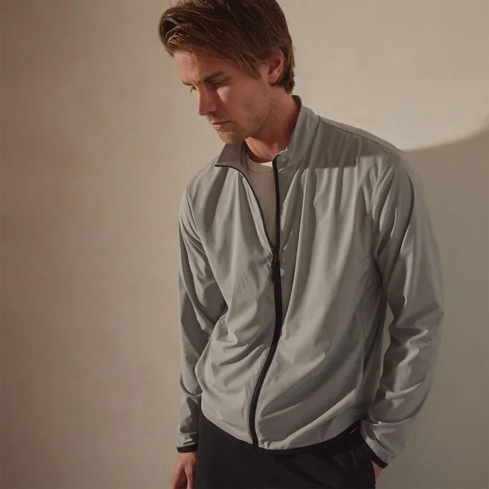 James Perse JacketsOuterwear Mesh Line Zip Up Sport Jacket Shark 8211 Men