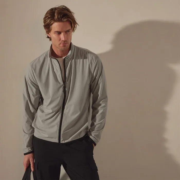 James Perse JacketsOuterwear Mesh Line Zip Up Sport Jacket Shark 8211 Men