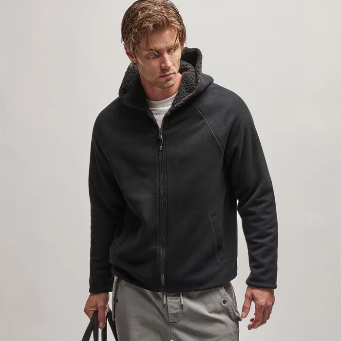 James Perse JacketsOuterwear Sherpa Lined Scuba Hoodie Blackblack 8211 Men