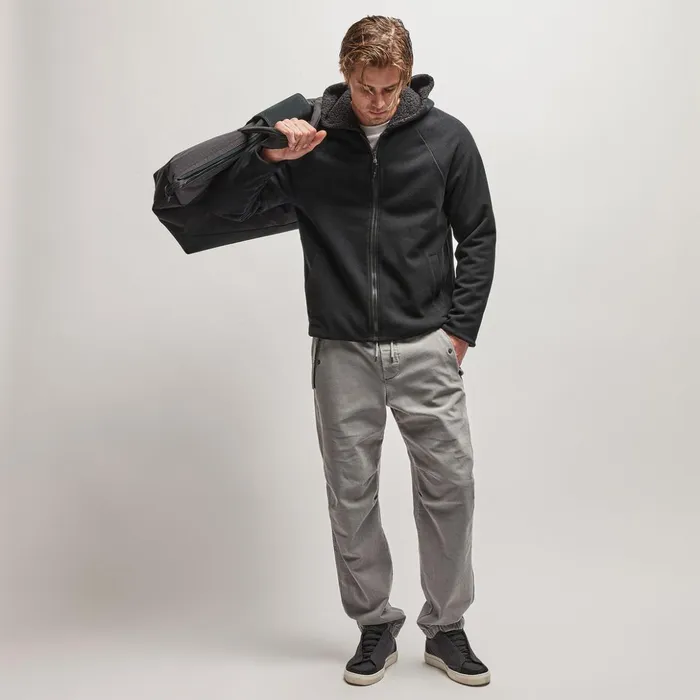 James Perse JacketsOuterwear Sherpa Lined Scuba Hoodie Blackblack 8211 Men