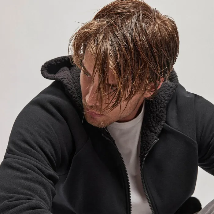 James Perse JacketsOuterwear Sherpa Lined Scuba Hoodie Blackblack 8211 Men