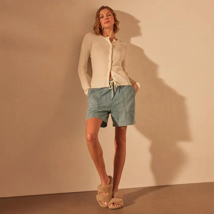 James Perse Shorts Pull On Denim Short Bleach Wash 8211 Women
