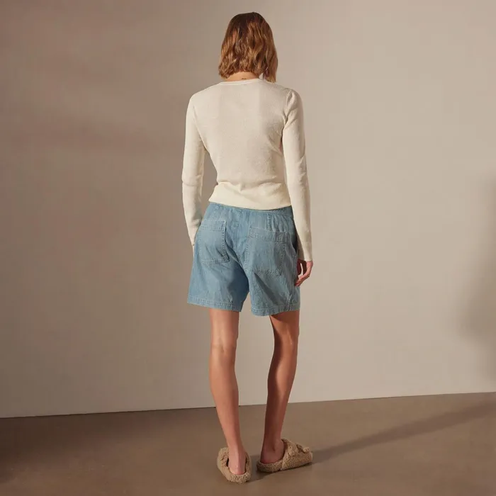 James Perse Shorts Pull On Denim Short Bleach Wash 8211 Women