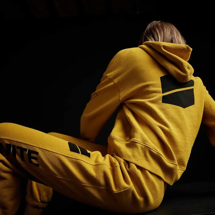 James Perse Sweat TopsBottoms Graphic Pullover Hoodie Crocus Yellow 8211 Women