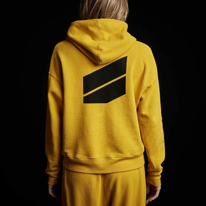 James Perse Sweat TopsBottoms Graphic Pullover Hoodie Crocus Yellow 8211 Women