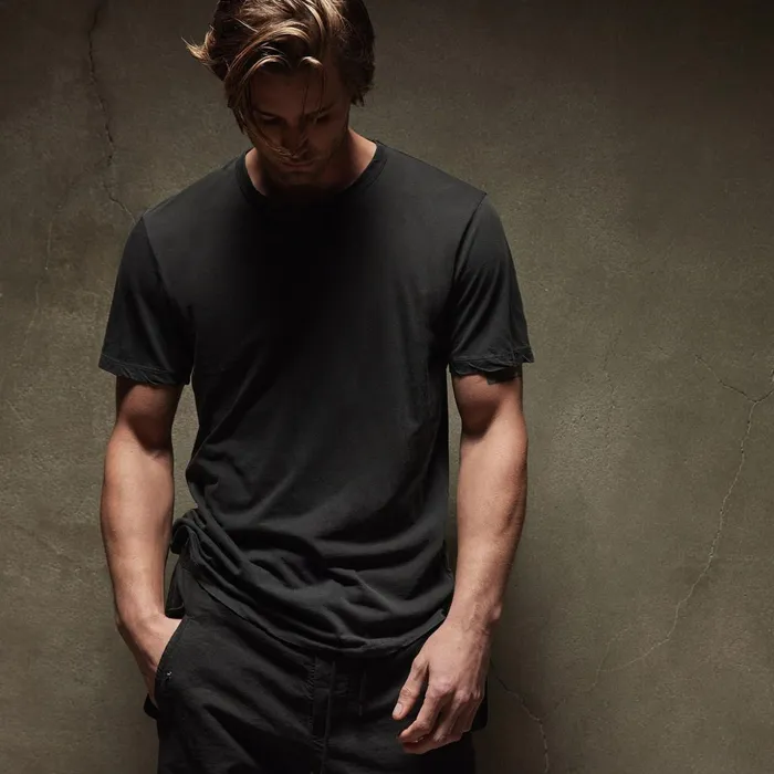 James Perse TShirts Clear Jersey Crew Carbon Pigment 8211 Men