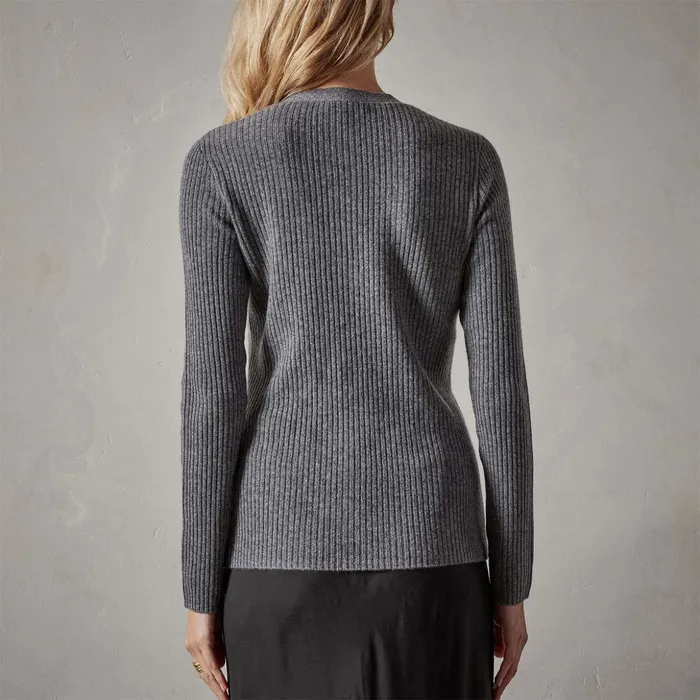 James Perse Tops Recycled Cashmere Skinny Rib Soft V Neck Grey Felt 8211 Women