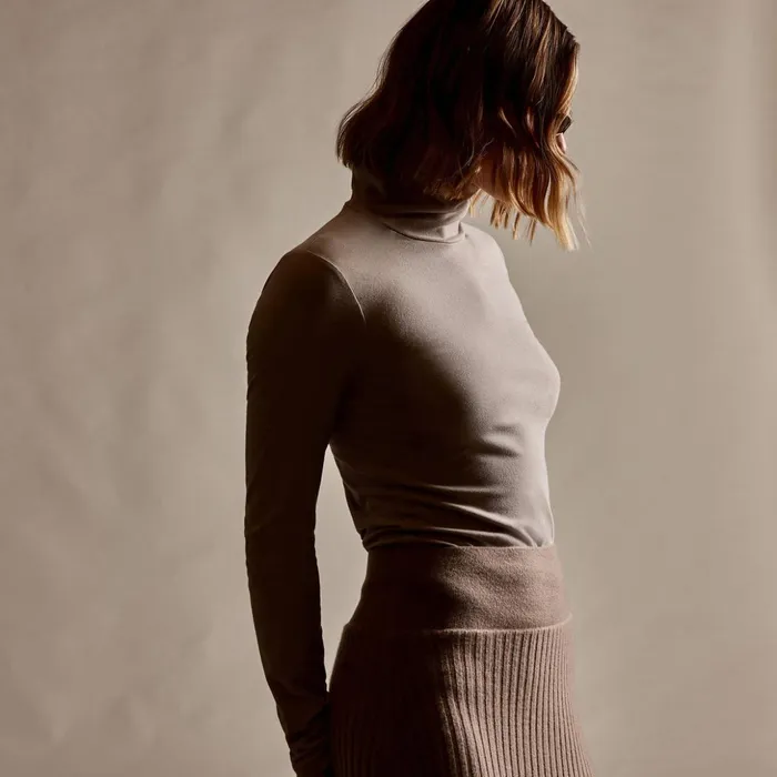 James Perse Tops Stretch Lotus Turtleneck Nude 8211 Women