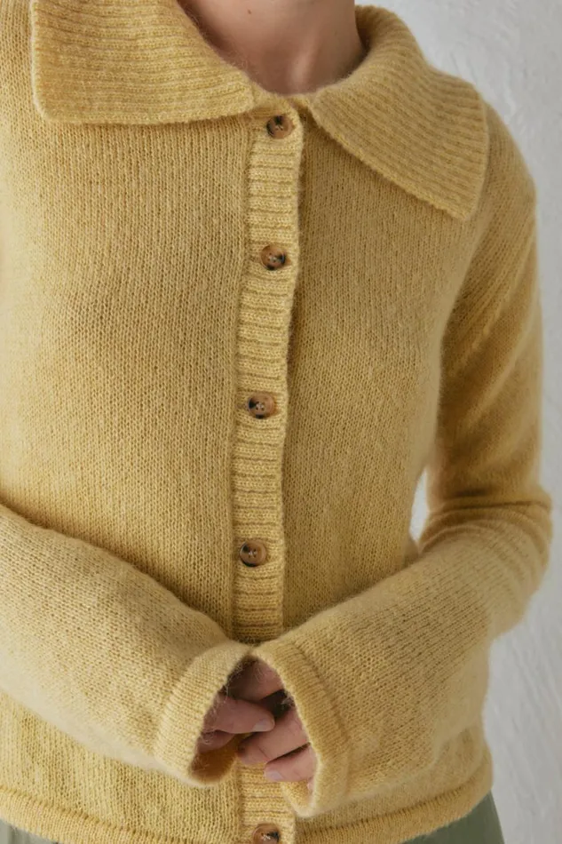 JumpersSweaters Women VRG GRL Avery Knit Cardigan Lemon JumpersSweaters Women VRG GRL Avery Knit Cardigan Lemon