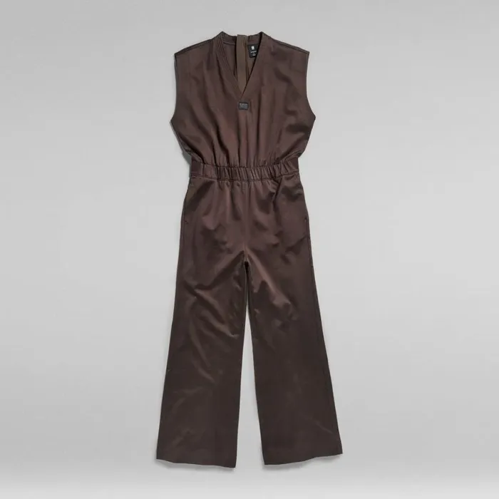 Jumpsuits Women GStar RAW Wide Leg VNeck Jumpsuit Chocolat