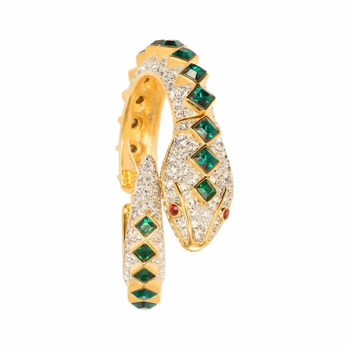 Kenneth Jay Lane Dark Color Gem Bracelets Women Crystal And Emerald Snake Bracelet Kenneth Jay Lane Dark Color Gem Bracelets Women Crystal And Emerald Snake Bracelet