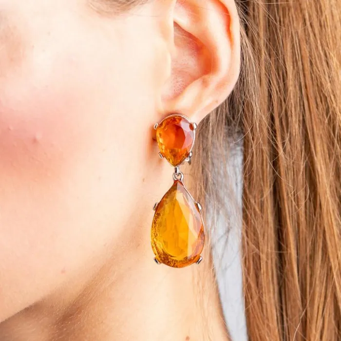 Kenneth Jay Lane Light Color Gem Earrings Women Topaz And Silver Teardrop Pierced Or Clip Earrings Kenneth Jay Lane Light Color Gem Earrings Women Topaz And Silver Teardrop Pierced Or Clip Earrings