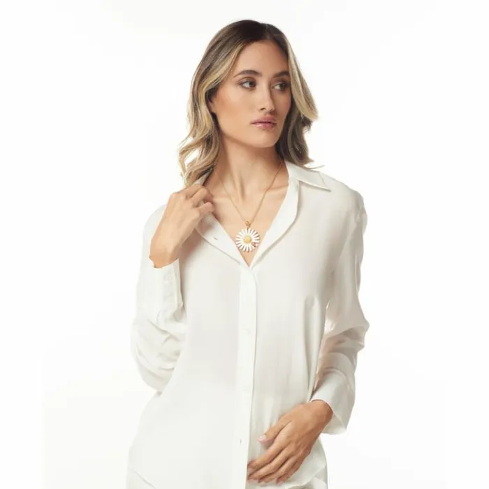 Kenneth Jay Lane Light Color Necklaces Women Gold Daisy and Ladybug Necklace Kenneth Jay Lane Light Color Necklaces Women Gold Daisy and Ladybug Necklace