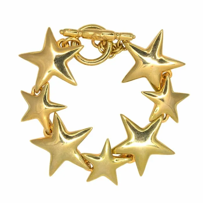 Kenneth Jay Lane Metallic Finish Bracelets Women Gold Star Bracelet