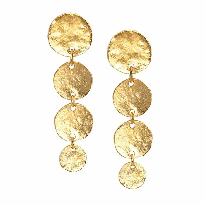 Kenneth Jay Lane Metallic Finish Earrings Women Coin Drop Pierced Earrings