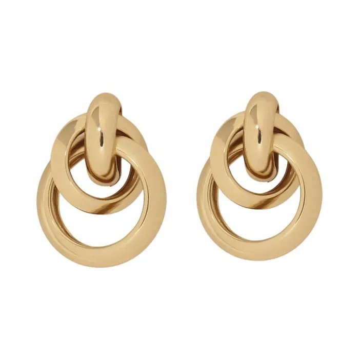 Kenneth Jay Lane Metallic Finish Earrings Women Polished Gold Interlock Love Knot Pierced Earring Kenneth Jay Lane Metallic Finish Earrings Women Polished Gold Interlock Love Knot Pierced Earring