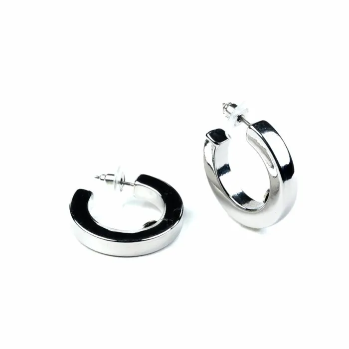 Kenneth Jay Lane Metallic Finish Earrings Women Polished Silver Hoop Earrings Kenneth Jay Lane Metallic Finish Earrings Women Polished Silver Hoop Earrings