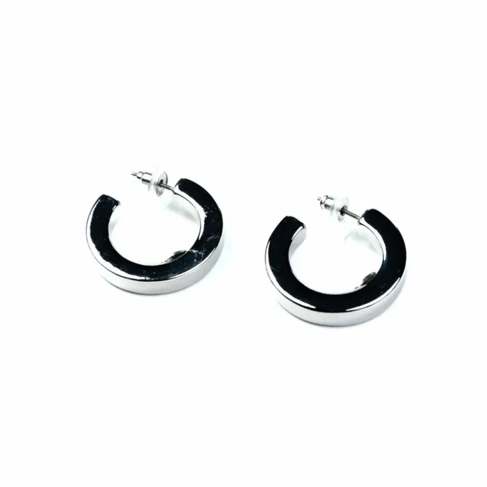 Kenneth Jay Lane Metallic Finish Earrings Women Polished Silver Hoop Earrings Kenneth Jay Lane Metallic Finish Earrings Women Polished Silver Hoop Earrings