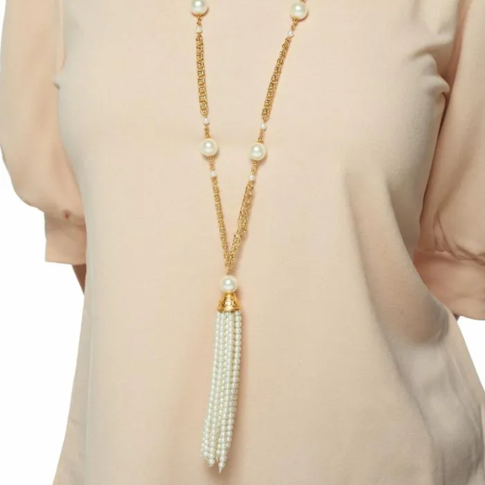 Kenneth Jay Lane Pearl Necklaces Women Pearl Tassel Necklace
