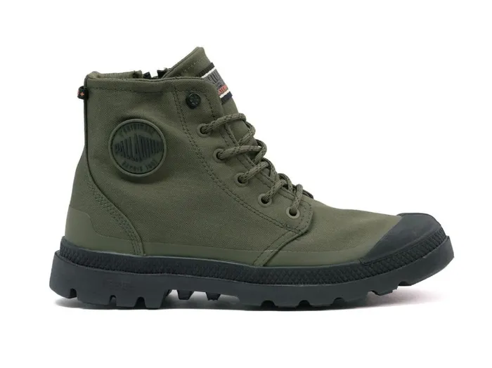 Kids Boots PALLADIUM PAMPA RCYL LTWPZIP Olive Night