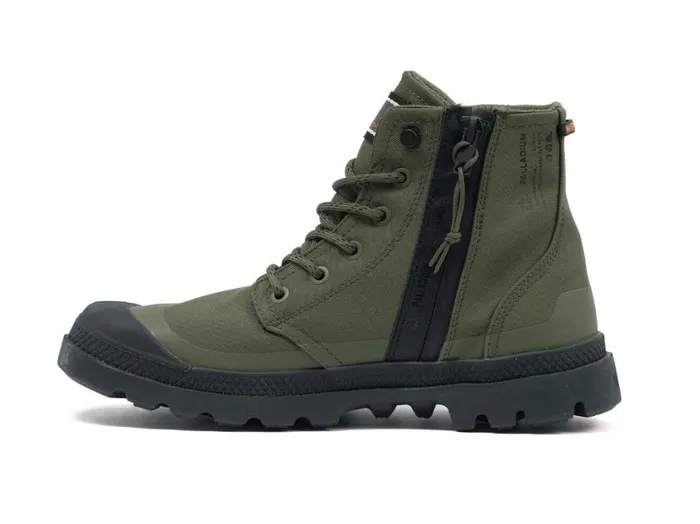 Kids Boots PALLADIUM PAMPA RCYL LTWPZIP Olive Night