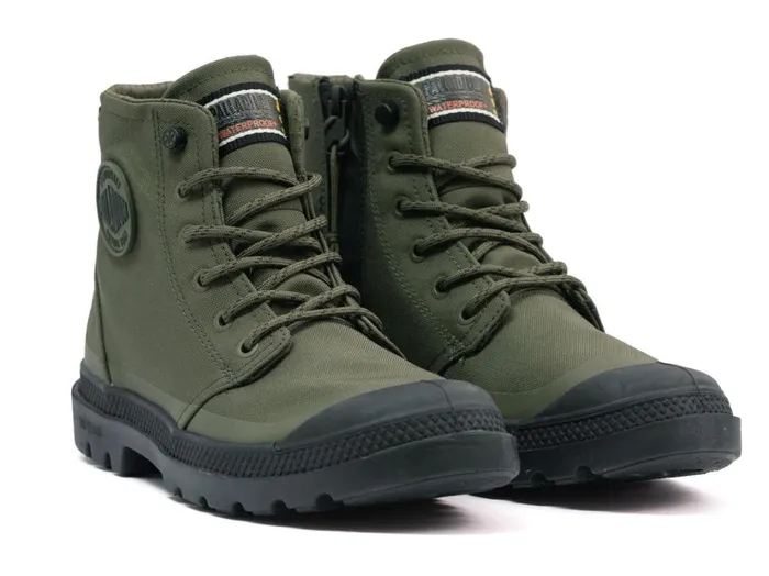 Kids Boots PALLADIUM PAMPA RCYL LTWPZIP Olive Night