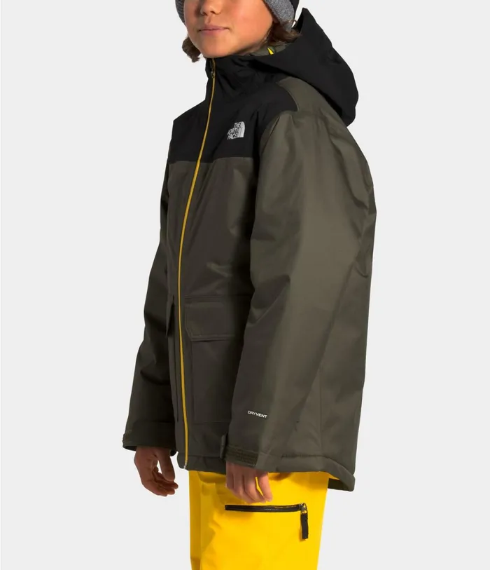 Kids Freedom Insulated Jacket New Taupe Greenlightning Yellow The North Face Jackets and Vests