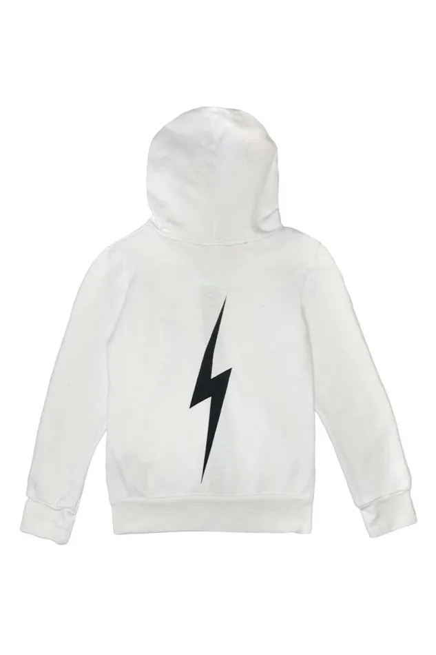 Kids Hoodies Aviator Nation Bolt Print Zip Hoodie 8211 White