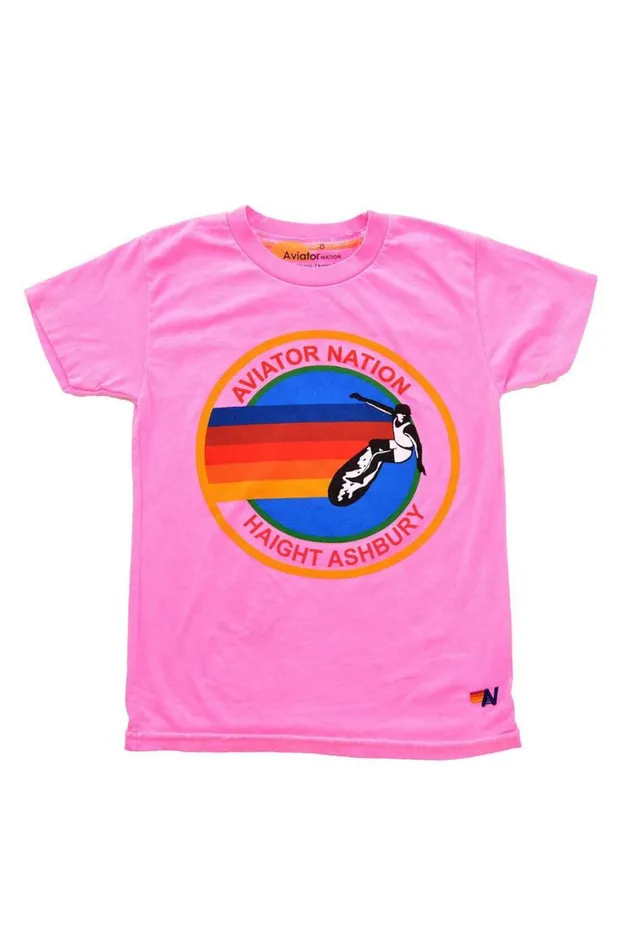 Kids Tees Aviator Nation Haight Ashbury Tee 8211 Neon Pink
