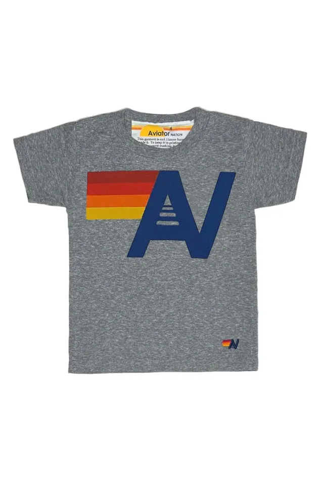 Kids Tees Aviator Nation Logo Tee 8211 Heather Grey
