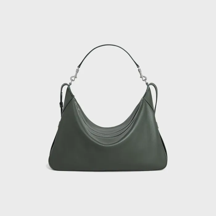 Large Strap Romy In Supple Calfskin Dark Army Men CELINE SHOULDER CARRY BAGS