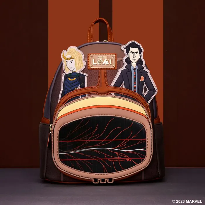 Loki TVA Multiverse Lenticular Mini Backpack Unisex Loungefly Backpacks Loki TVA Multiverse Lenticular Mini Backpack Unisex Loungefly Backpacks