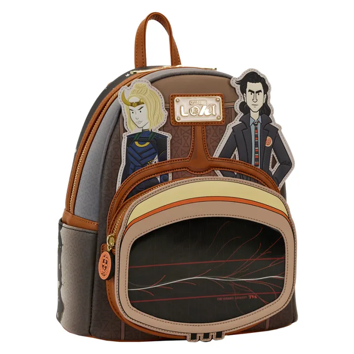 Loki TVA Multiverse Lenticular Mini Backpack Unisex Loungefly Backpacks Loki TVA Multiverse Lenticular Mini Backpack Unisex Loungefly Backpacks
