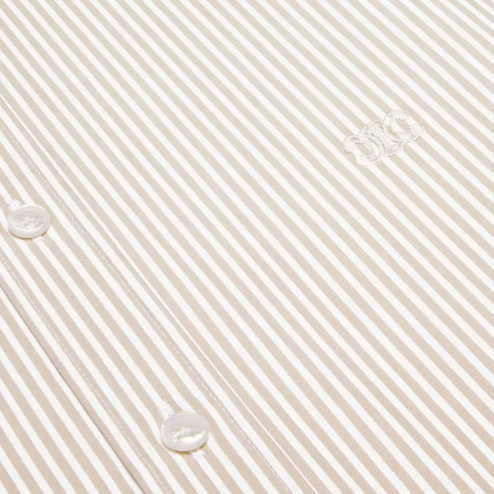 Loose Carnaby Shirt In Striped Poplin White Camel Men CELINE SHIRTS