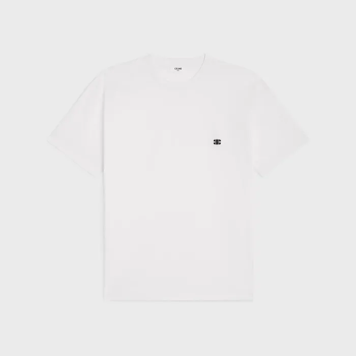 Loose Triomphe TShirt In Cotton Jersey Off White Black Men CELINE TSHIRTS AND SWEATSHIRTS Loose Triomphe TShirt In Cotton Jersey Off White Black Men CELINE TSHIRTS AND SWEATSHIRTS