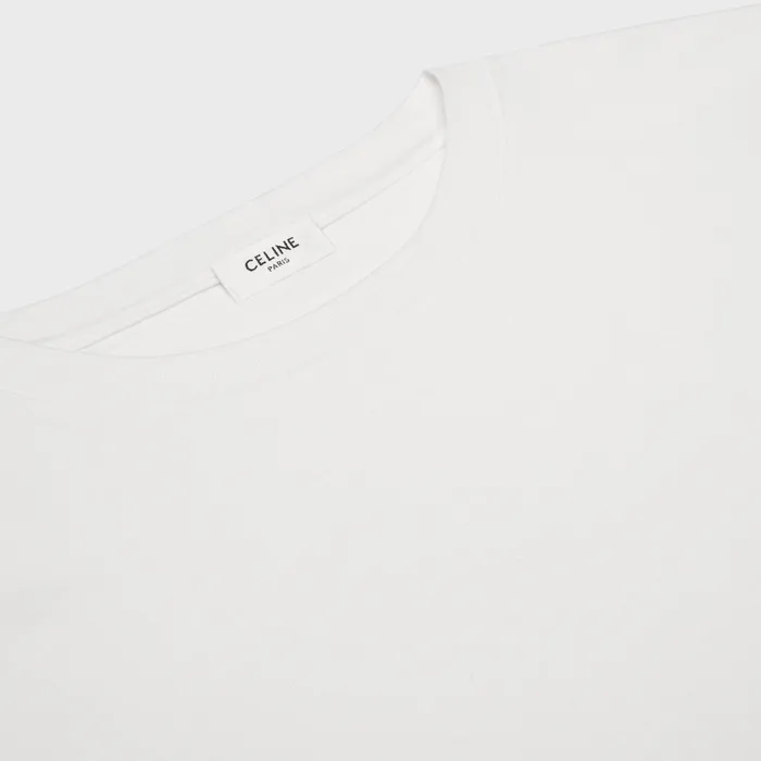 Loose Triomphe TShirt In Cotton Jersey Off White Black Men CELINE TSHIRTS AND SWEATSHIRTS