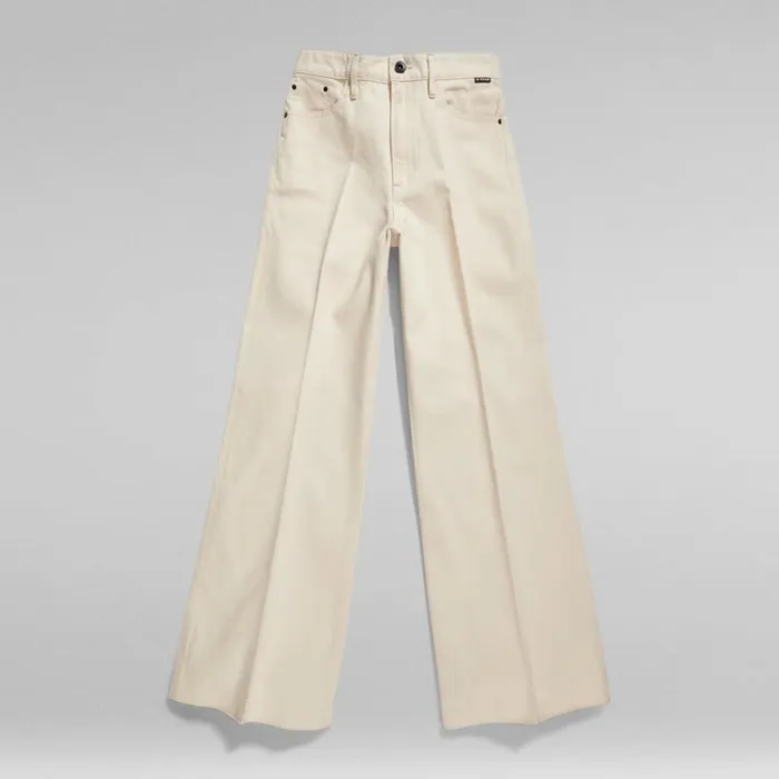 Loose Women GStar RAW Deck Ultra High Wide Leg Jeans Ecru