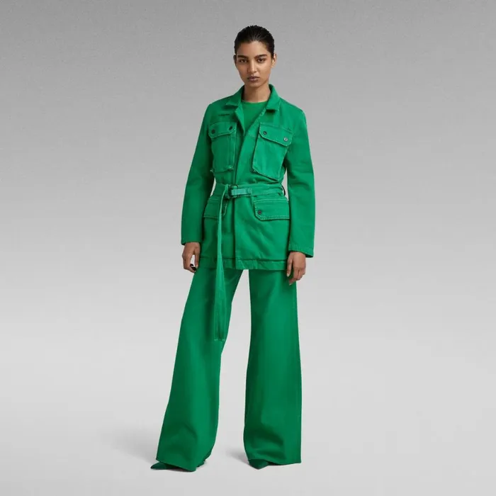 Loose Women GStar RAW Deck Ultra High Wide Leg Jeans Jolly Green Gd