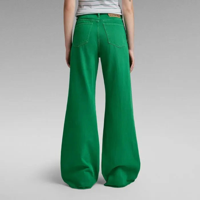 Loose Women GStar RAW Deck Ultra High Wide Leg Jeans Jolly Green Gd