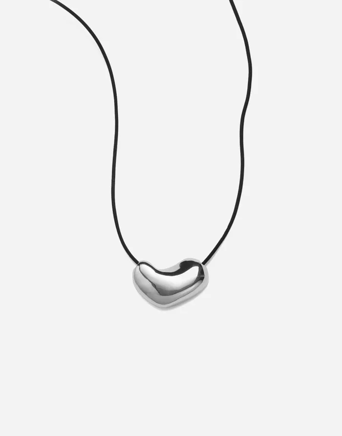 Madewell AGMES Sculpted Heart Pendant Silver Women Jewelry